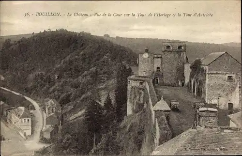 Ak Bouillon Wallonien Luxemburg, Le Chateau, Vue de la Cour sur la Tour de l'Horloge