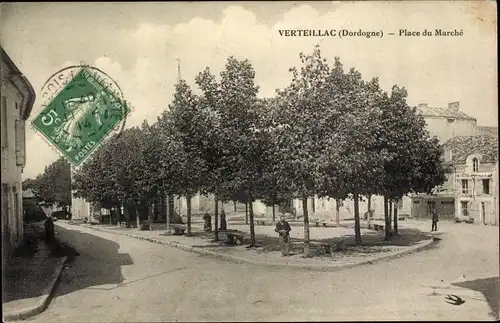 Ak Verteillac Dordogne, Place du Marche