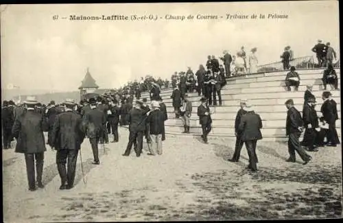 Ak Maisons Laffitte Yvelines, Champ de Courses, Tribune de la Pelouse, Pferderennbahn