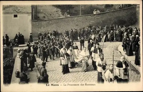 Ak Le Mans Sarthe, La Procession des Rameaux