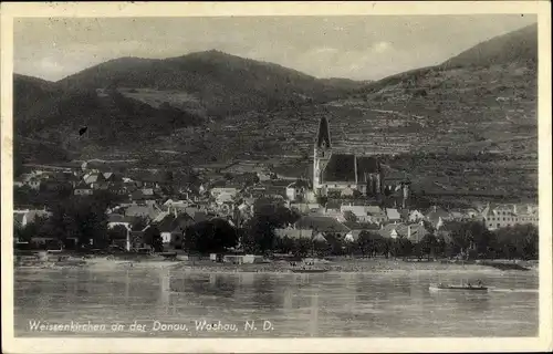 Ak Weißenkirchen in der Wachau Niederösterreich, Blick auf den Ort, Donaupartie