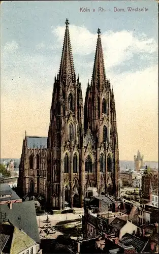 Ak Köln am Rhein, Dom, Westseite