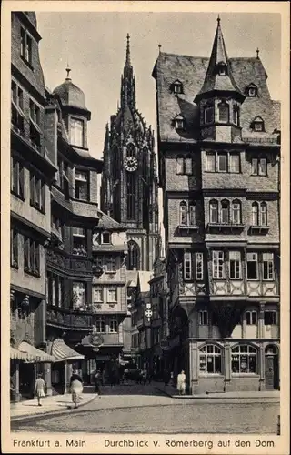 Ak Frankfurt Main, Blick auf den Dom, Geschäfte