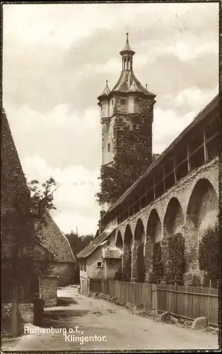 Foto Ak Rothenburg ob der Tauber Mittelfranken, Klingentor