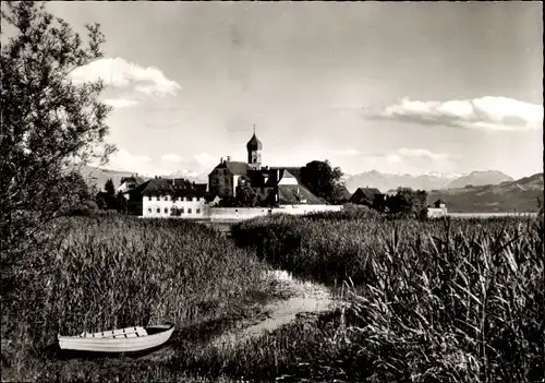 Ak Bichel Wasserburg am Bodensee, Pfarrhof und Pfarrkirche St. Georg