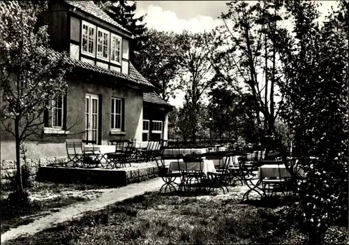 Ak Drübeck Ilsenburg am Nordharz, Gasthaus Oehrenfeld, Terrasse