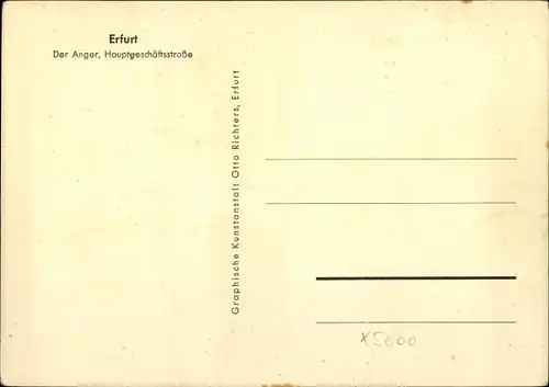 Ak Erfurt in Thüringen, Der Anger, Hauptgeschäftsstraße, Straßenbahn