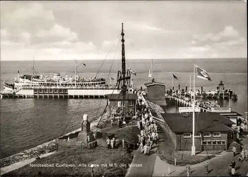 Ak Nordseebad Cuxhaven, Alte Liebe mit MS Jan Molsen, HADAG