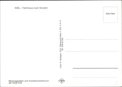 Ak Kiel Schleswig Holstein, Fährhaus nach Norden