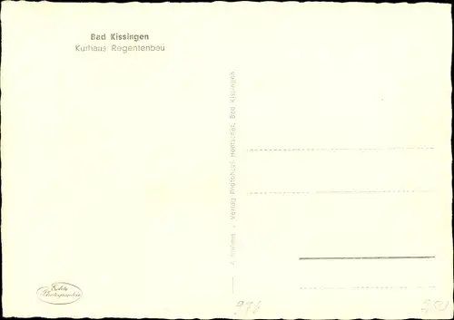 Ak Bad Kissingen Unterfranken Bayern, Kurhaus Regentenbau