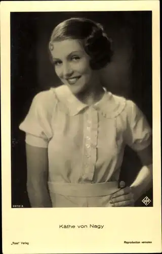 Ak Schauspielerin Käthe von Nagy, Portrait, Ufa Film