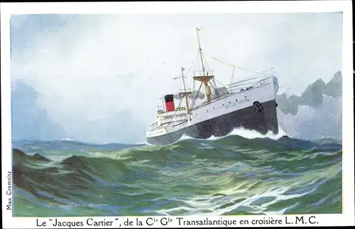 Ak Dampfschiff, Dampfer, Le Jacques Cartier, French Line, CGT
