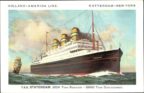 Ak Dampfer, Dampfschiff TSS Statendam, Holland-America Line, HAL