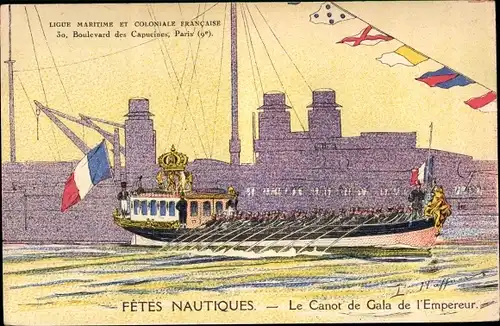 Künstler Ak Fetes Nautiques, Le Canot de Gala de l'Empereur