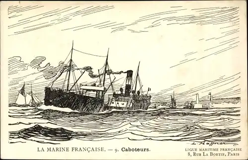 Künstler Ak Haffner, L., Caboteurs, La Marine Francaise