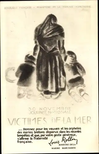 Ak Victimes de la Mer, Journee Nationale, 30. Novembre