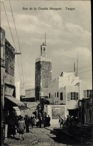 Ak Tanger Marokko, Rue de la Grande Mosquee