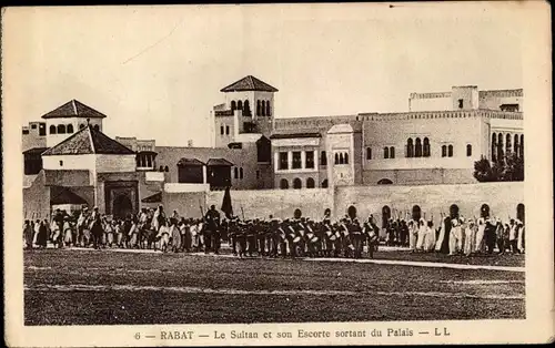Ak Rabat Marokko, Le Sultan et son Escorte sortant du Palais