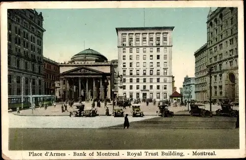 Ak Montreal Québec Kanada, Places d'Armes, Bank of Montreal, Royal Trust Building