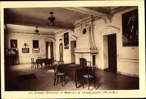 Ak Champigneulles Meurthe et Moselle, Grandes Brasseries et Malteries, Hall d'entrée des Bureaux