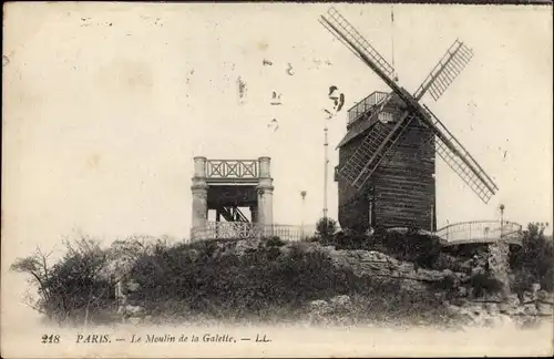 Ak Paris XVIII. Arrondissement Buttes-Montmartre, Le Moulin de la Galette