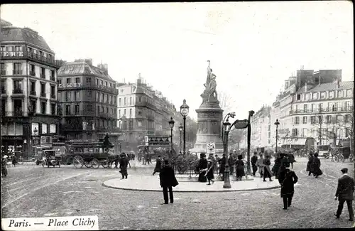 Ak Paris XVIII. Arrondissement Buttes-Montmartre, Place Clichy