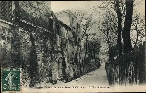 Ak Paris XVIII. Arrondissement Buttes-Montmartre, La Rue Saint Vincent