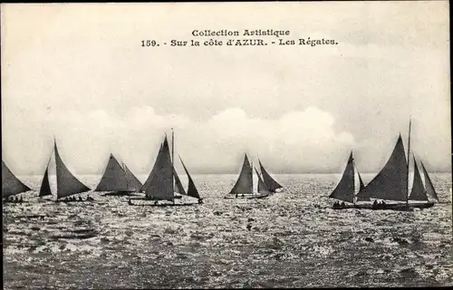 Ak Sur la Cote d'Azur, les Regates, Segelboote