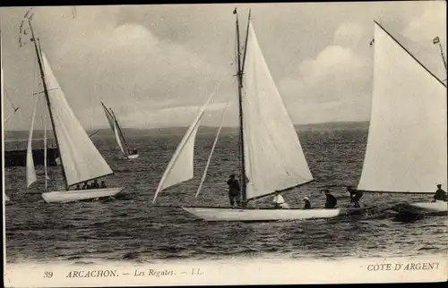 Ak Arcachon Gironde, Les Regates, Cote d'Argent, Segelboote
