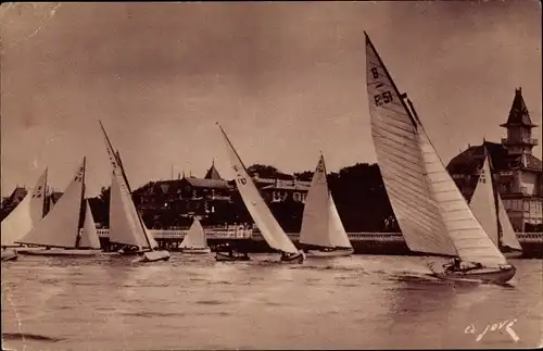 Ak Arcachon Gironde, Regates a la voile, Segelboote