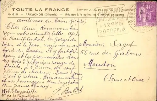 Ak Arcachon Gironde, Regates a la voile, Segelboote