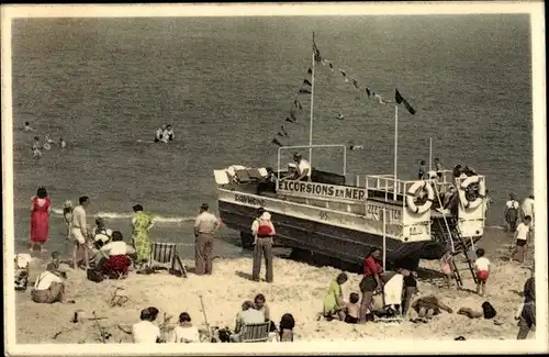 Ak Zoute Knokke Heist Westflandern, Strandpartie, Boot