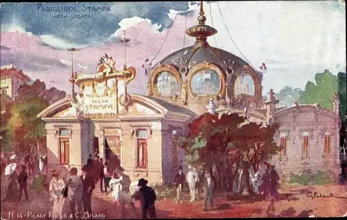 Künstler Ak Milano Mailand Lombardia, Weltausstellung 1906, Padiglione Stampa