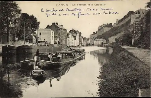 Ak Namur Wallonien, La Sambre, La Citadelle