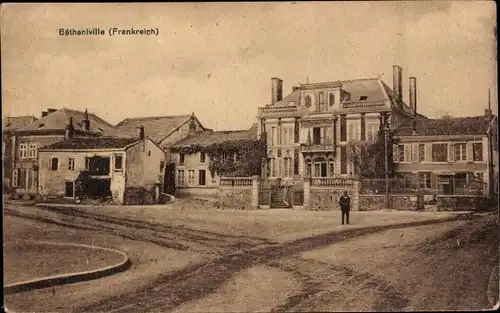 Ak Betheniville Marne, Straßenpartie im Ort