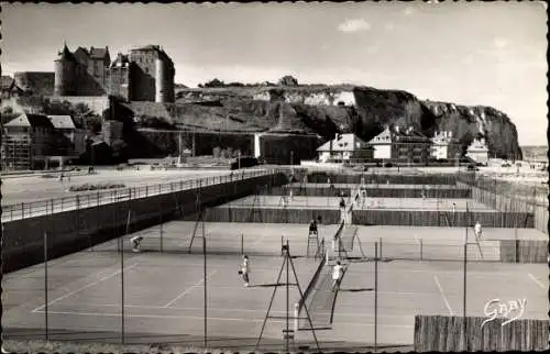 Ak Dieppe Seine Maritime, Les Tennis, au fond, le Chateau