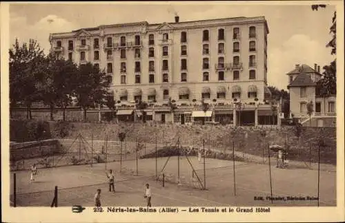 Ak Néris les Bains Allier, Les Tennis, Grand Hotel
