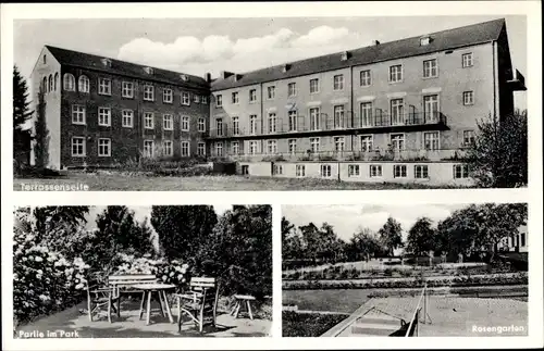 Ak Oberpleis Königswinter am Rhein, Konstantia Haus, Rosengarten, Parkpartie