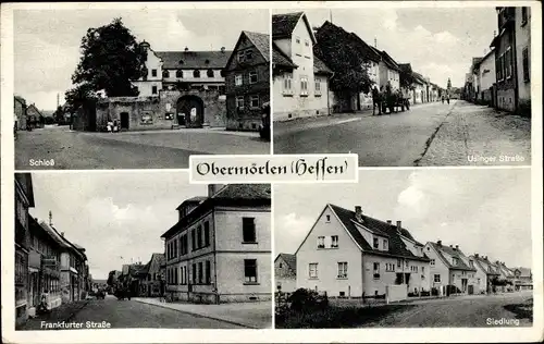 Ak Ober Mörlen in Hessen, Usinger Straße, Siedlung, Frankfurter Straße, Schloss