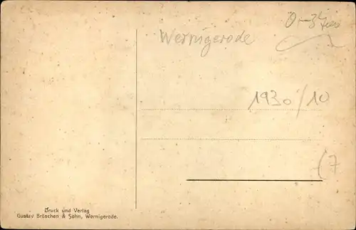 Künstler Ak Wernigerode am Harz, Partie hinter dem Rathaus