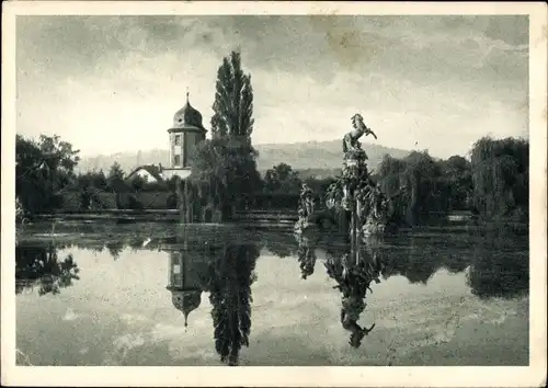 Ak Veitshöchheim in Unterfranken, Großer See mit Plastik