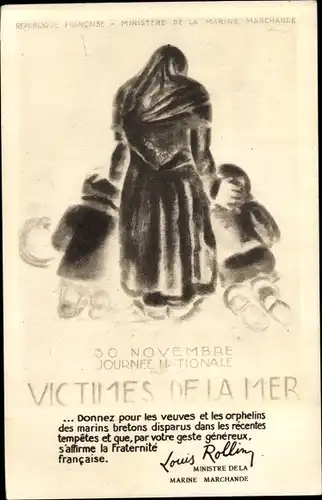 Ak Victimes de la Mer, Journee Nationale, 30. Novembre