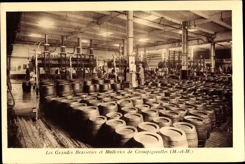 Ak Champigneulles Meurthe etMoselle, Grandes Brasseries &Malteries, Salle de soutirage, futs a biere