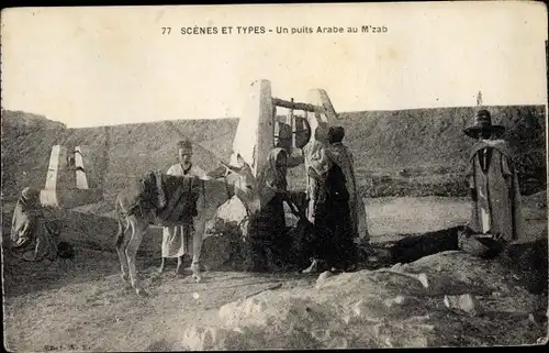 Ak Scenes et Types, Un puits Arabe au M'zab