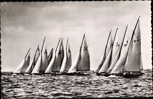 Ak Arcachon Gironde, Un Depart de Regates, Segelboote