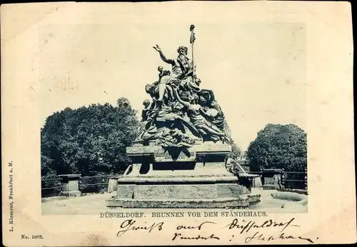 Ak Düsseldorf am Rhein, Brunnen vor dem Ständehaus