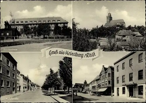 Ak Heinsberg im Rheinland, Hochstraße, Krankenhaus, Apfelstraße, Propsteikirche