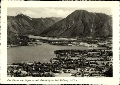 Ak Bad Wiessee in Oberbayern, Blick auf den Ort mit Rottach Egern und Wallberg