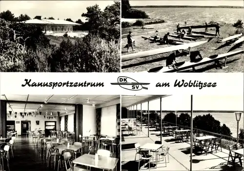 Ak Wesenberg in Mecklenburg, Kanusportzentrum am Woblitzsee, Innenansicht