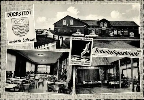 Ak Dörpstedt in Schleswig Holstein, Bahnhofsgaststätte, Innenansicht